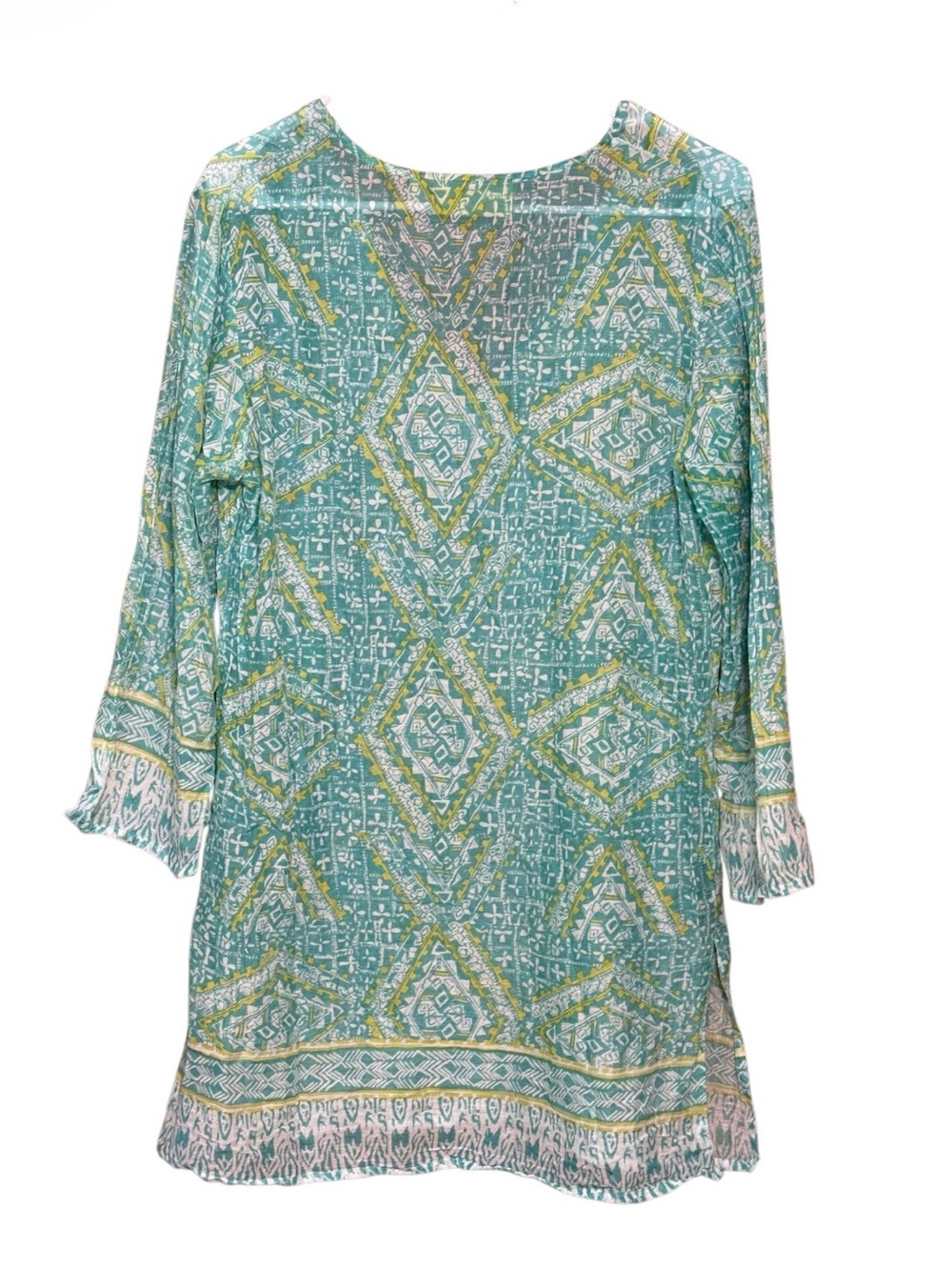 Rock Flower Paper Cotton Swim Cover Up Small Tassel Tunic - Picture 3 of 3